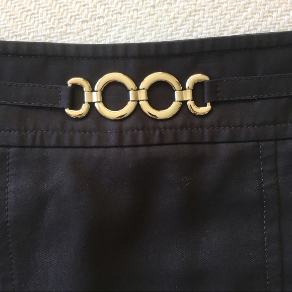 Ann Taylor Navy Pencil Skirt w/ silver belt size 2 - Picture 3 of 8